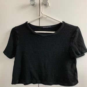 brandy melville black ribbed t-shirt